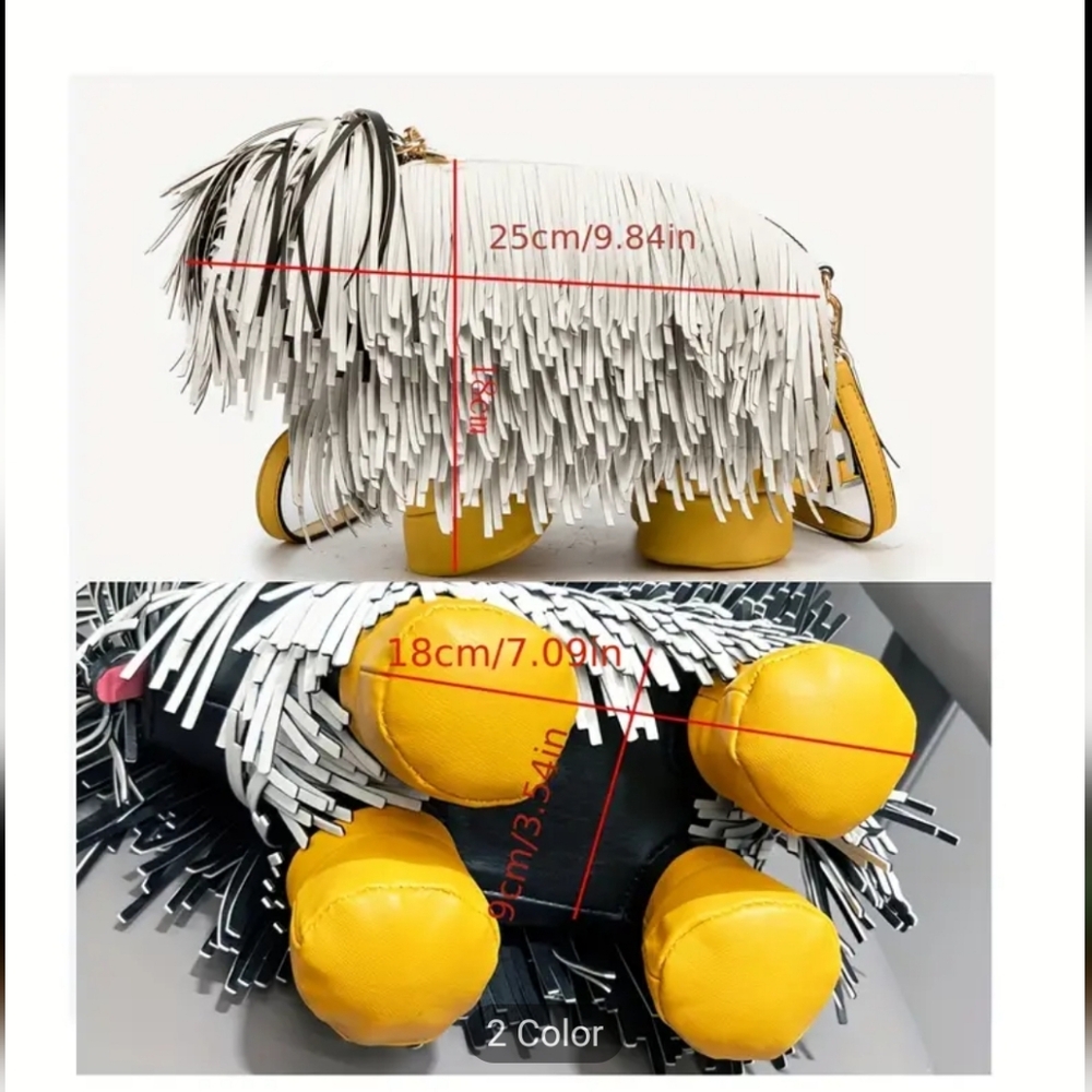 (KS Insp) Trendy (White)Chow Chow Tassel Dog Crossbody Bag. RSP$800 - Picture 7 of 7